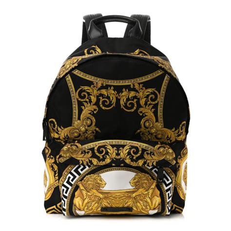 VERSACE Nylon La Coupe de Dieux Print Backpack Black